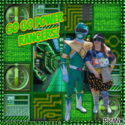 [=]Go Go Power Rangers! - Me & Green Ranger[=] - Бесплатный анимированный гифка