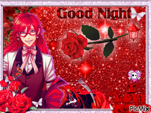 grell wishes you a goodnight - GIF animé gratuit