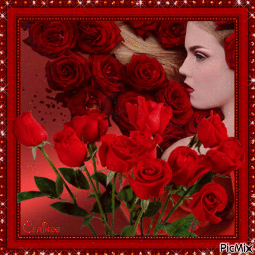 Roses rouges - Бесплатный анимированный гифка