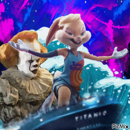 Titanic starring Lola Bunny and Pennywise - Бесплатный анимированный гифка