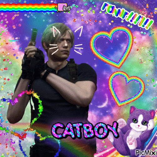 catboy leon - Бесплатный анимированный гифка