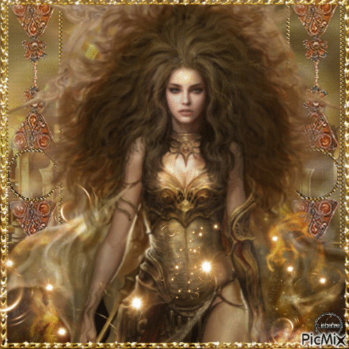 Fantasie Frau in Gold 2 - Δωρεάν κινούμενο GIF