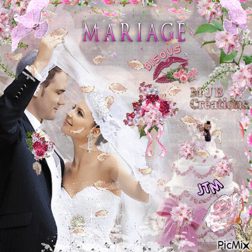..Un beau Mariage .. M J B Créations - Δωρεάν κινούμενο GIF