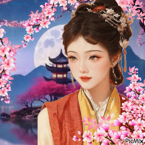 Beautiful Asia Woman-contest - GIF animé gratuit