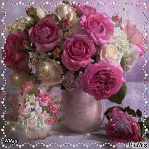 I put with flowers  💐 - Gratis geanimeerde GIF