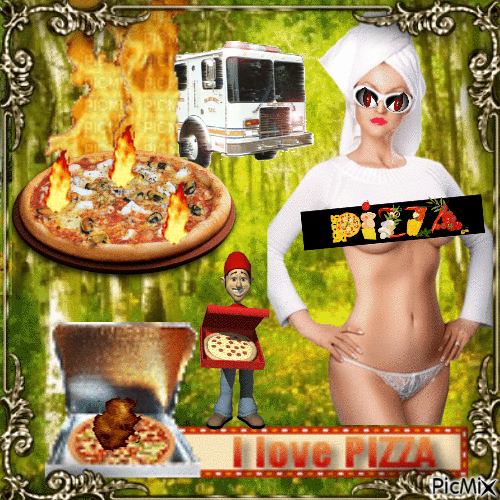 LOVE PIZZA - GIF animado gratis
