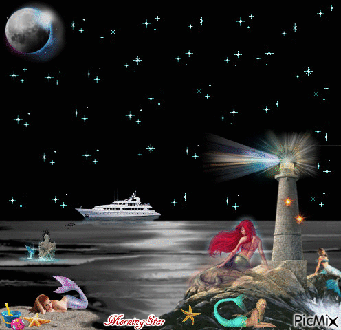 Mermaid Nightlights - Darmowy animowany GIF
