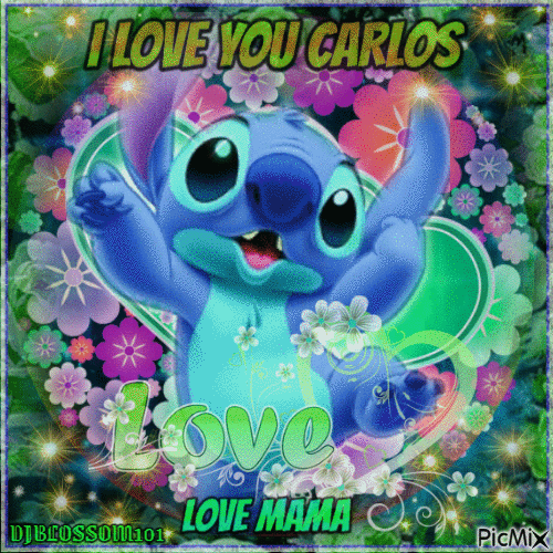 I LOVE YOU CARLOS, LOVE MAMA - Animovaný GIF zadarmo