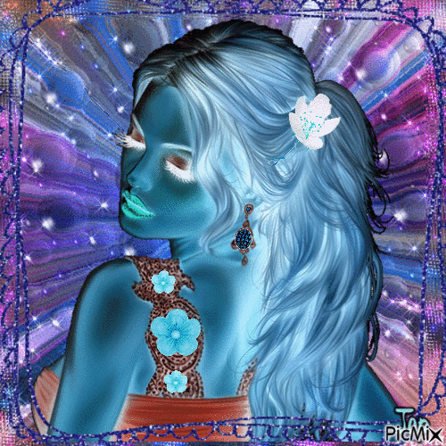 Blue woman - 無料のアニメーション GIF