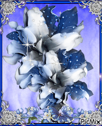 Blue flowers. - GIF animado gratis