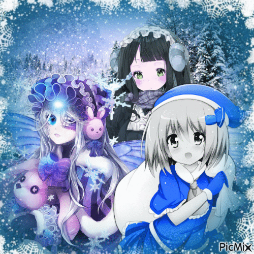 Anime Winter Wonderland - Бесплатный анимированный гифка