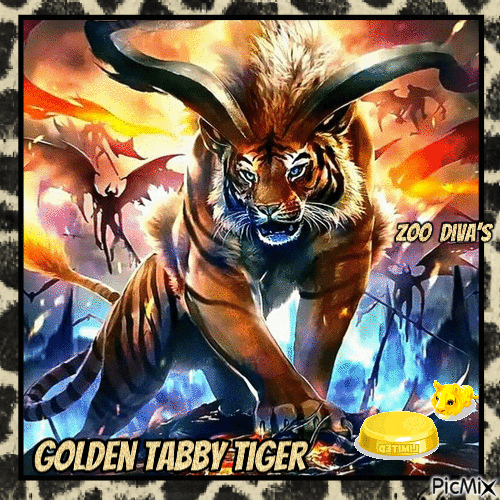 Golden Tabby Tiger - GIF animasi gratis