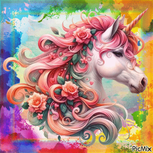 Colour Unicorn - Безплатен анимиран GIF