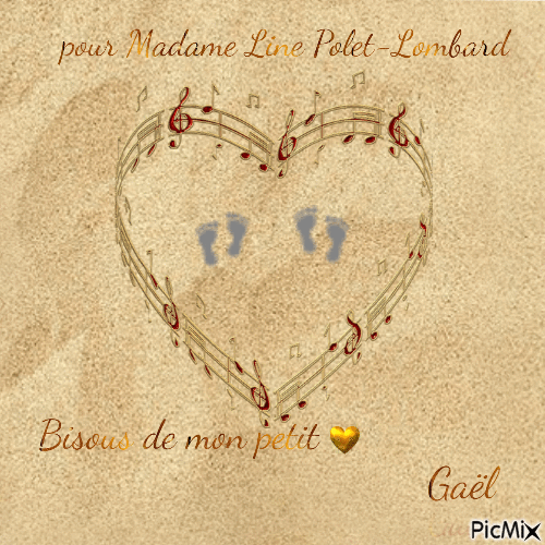 pour Madame Line Polet-Lombard Bisous Gaël - 免费动画 GIF