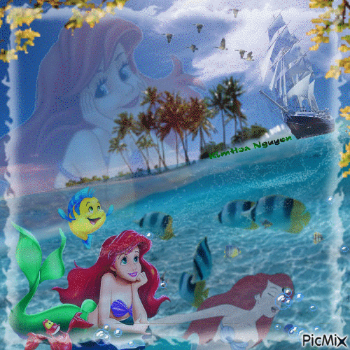 Nàng Tiên cá Ariel - GIF animé gratuit