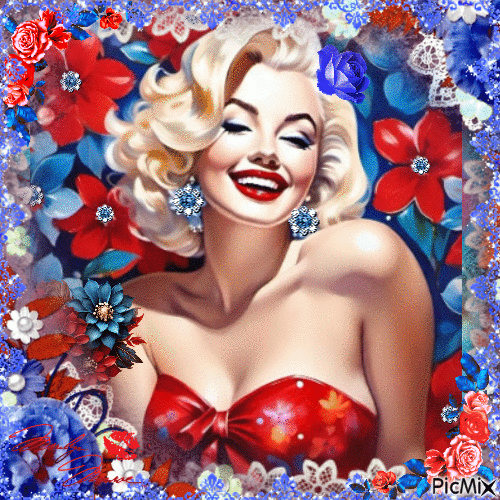 Flower Portrait Marilyn - Gratis geanimeerde GIF