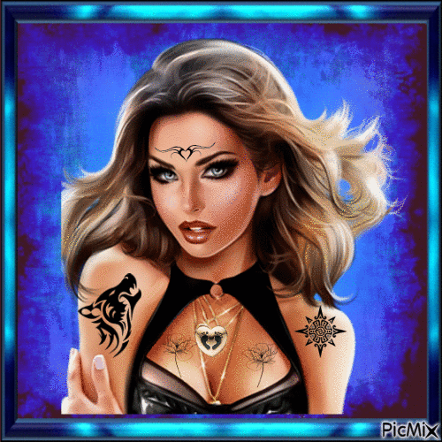 tattooed woman - 無料のアニメーション GIF