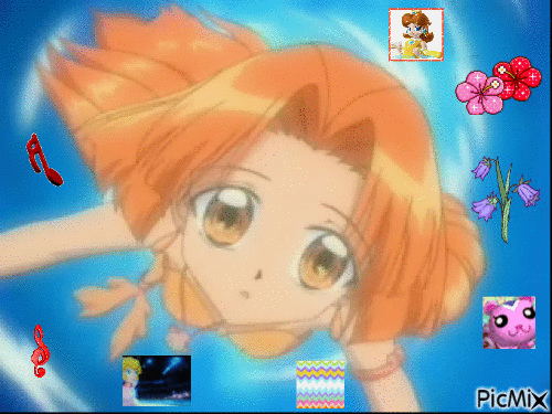 Giff Picmix la princesse-sirène à la perle orange de l'océan Indien Seira créé par moi - Безплатен анимиран GIF