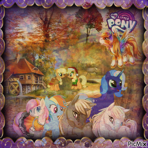 le bonheur des littles pony rainbow - Free animated GIF