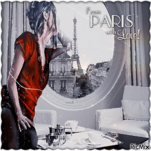 Ein Zimmer mit Blick auf Paris - Бесплатный анимированный гифка