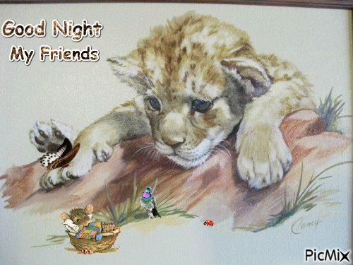 Good night my friends - Ilmainen animoitu GIF