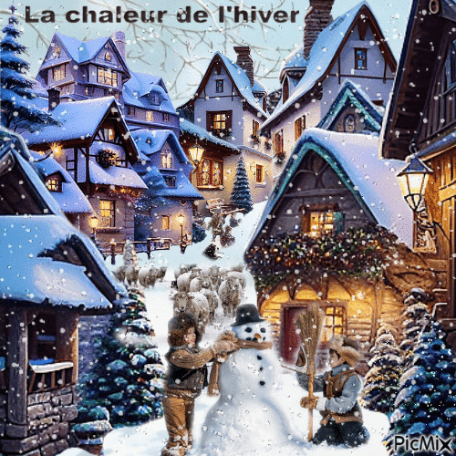Scène d'hiver - Бесплатный анимированный гифка