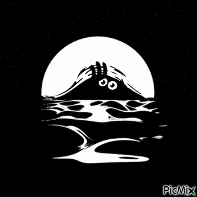 man in the moon - Безплатен анимиран GIF