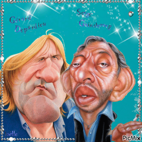 Caricature Gérard Depardieu et Serge Gainsbourg ! - Bezmaksas animēts GIF