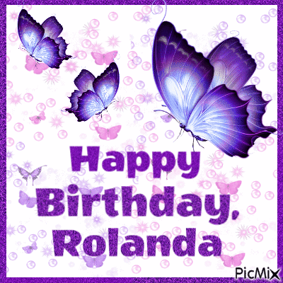 Happy Birthday, Rolanda - GIF animé gratuit