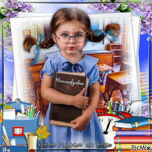 Kleines Mädchen mit Brille - Δωρεάν κινούμενο GIF