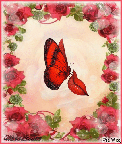 papillon et bouche - Безплатен анимиран GIF
