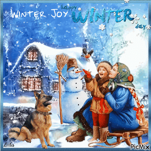 Winter joy. Happy Winter day - Kostenlose animierte GIFs