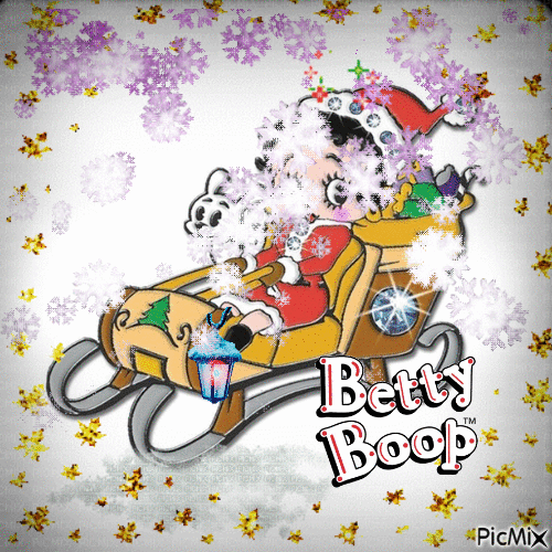 Betty Boop in Wnter🙂❄️❄️ - Безплатен анимиран GIF