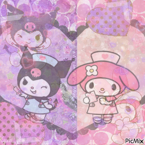 Kuromi & My Melody - GIF animasi gratis