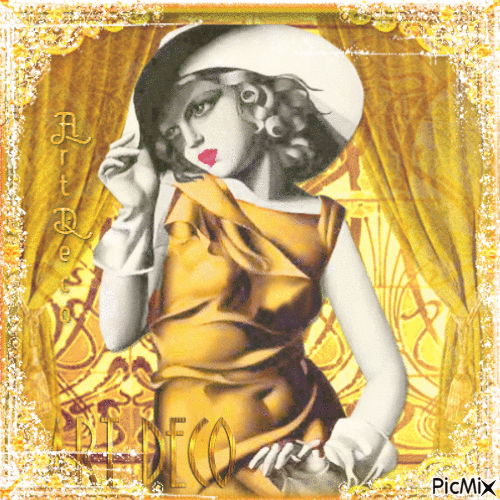 Art Deco Yellow and Gold - Бесплатный анимированный гифка