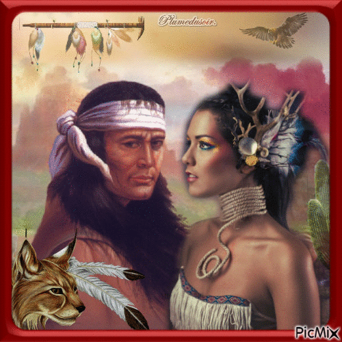 Couple d'indiens d'Amérique. - 無料のアニメーション GIF