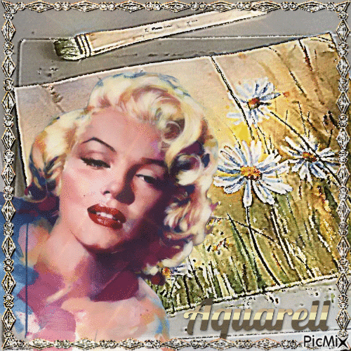 Marilyn Monroe - Aquarell - GIF animado grátis