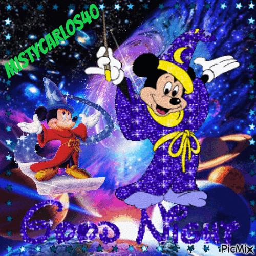 Mickey Mouse Good Night - GIF animado grátis