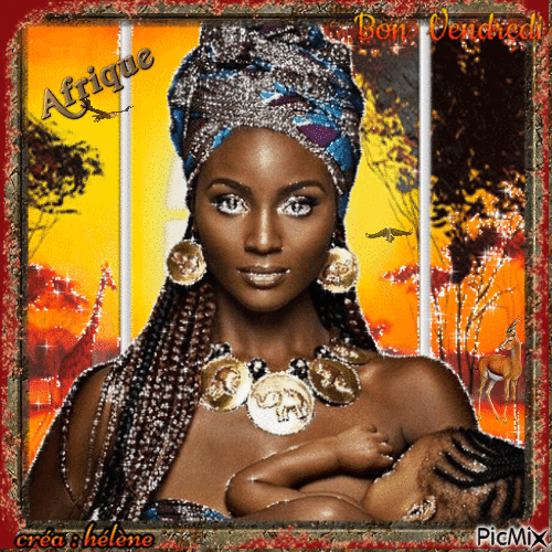 "Portrait de femme africaine" - GIF animé gratuit