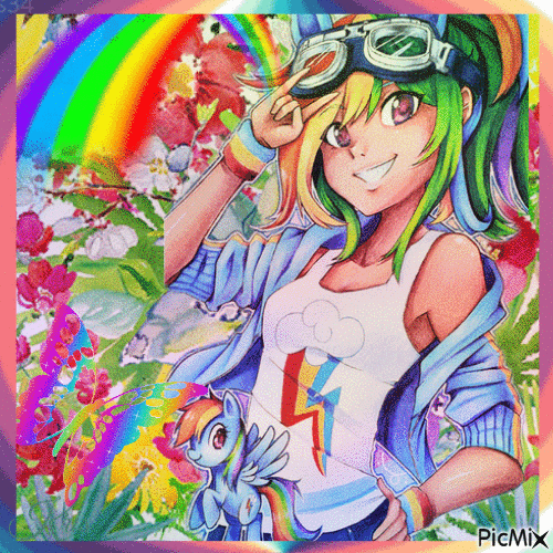 manga rainbow - GIF เคลื่อนไหวฟรี