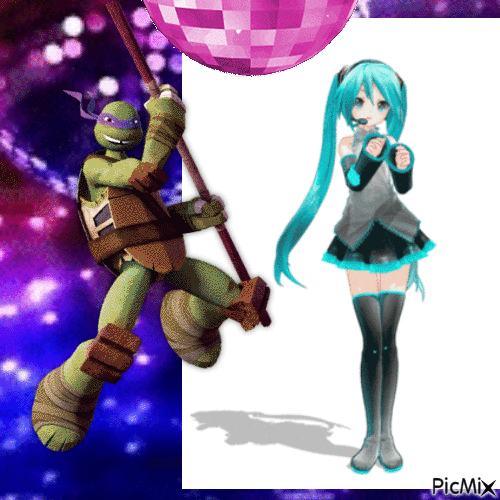 miku and donnie and miku and donnie... - Бесплатни анимирани ГИФ