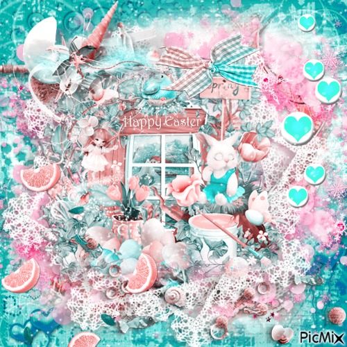 pink teal background idk - gratis png
