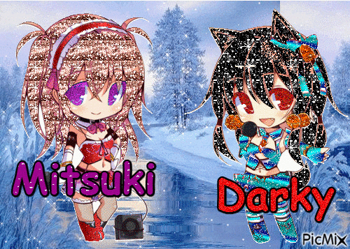 Mitsuki et Darky Chibi - Безплатен анимиран GIF