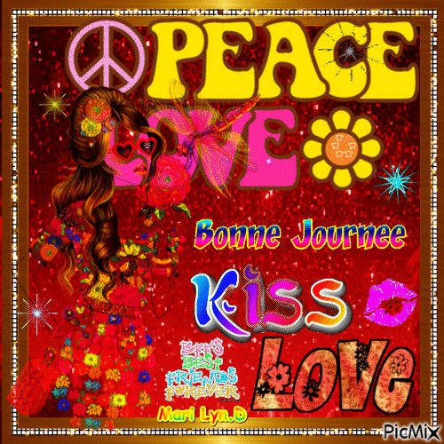 PEACE LOVE COULEUR - GIF animé gratuit