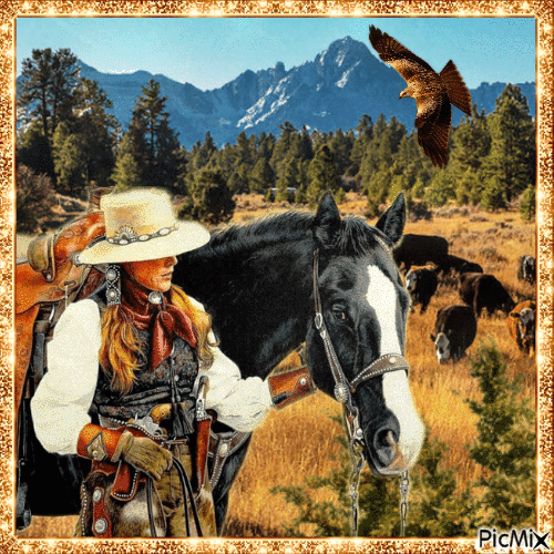 Cowgirl - Animovaný GIF zadarmo