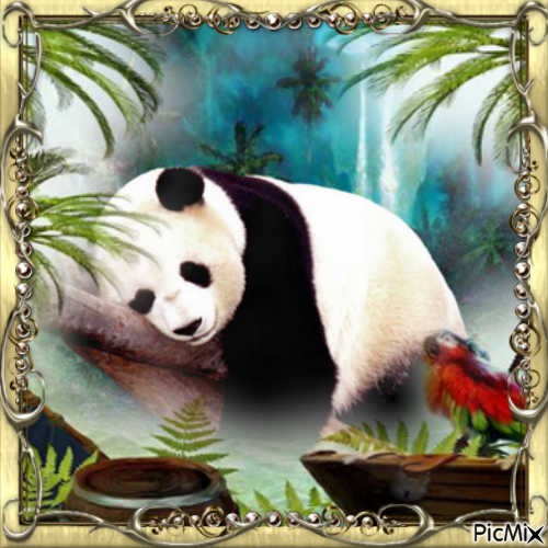 Tropical Panda - Free PNG