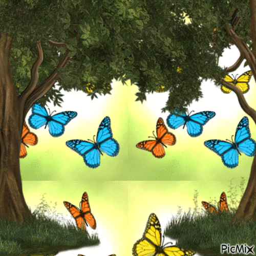 papillons - Бесплатный анимированный гифка
