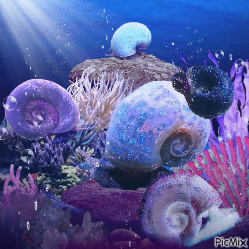 Deep purple in deep blue - GIF animasi gratis
