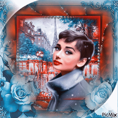 Audrey Hepburn, Actrice Britannique - GIF animé gratuit