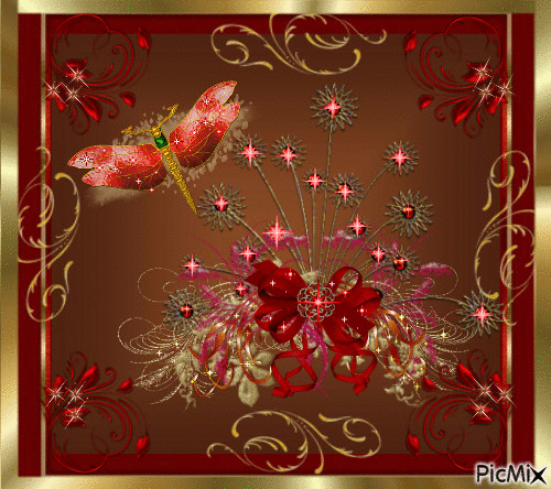 "Royal Red Dragonfly" - Безплатен анимиран GIF
